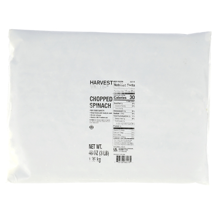 HARVEST VALUE SPINACH DOMESTIC FROZEN PILE