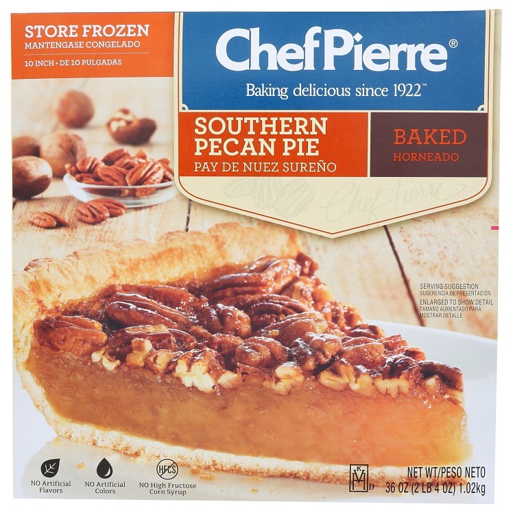 CHEF PIERRE TRADITIONAL PECAN PIE 10 INCH BAKED UNSLICED