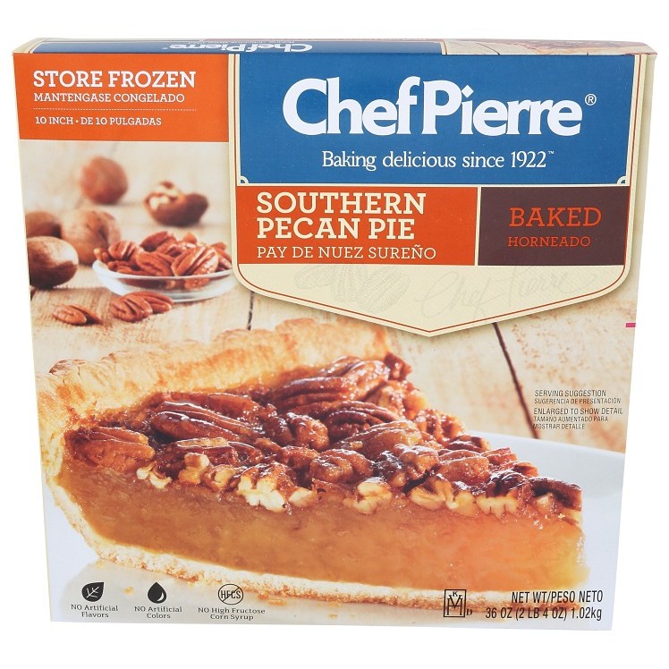 CHEF PIERRE TRADITIONAL PECAN PIE 10 INCH BAKED UNSLICED