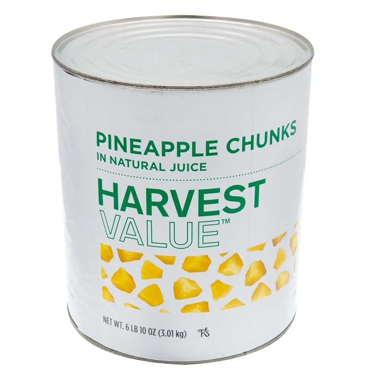 HARVEST VALUE PINEAPPLE CHUNK IN JUICE SHELF