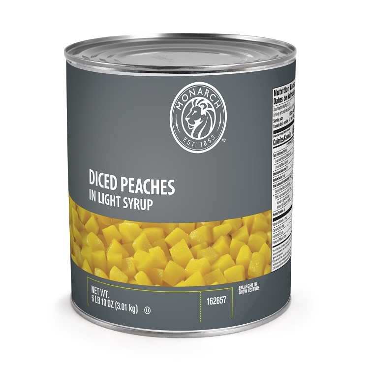 MONARCH PEACH, DICED IN LIGHT SYRUP SHELF STABLE
