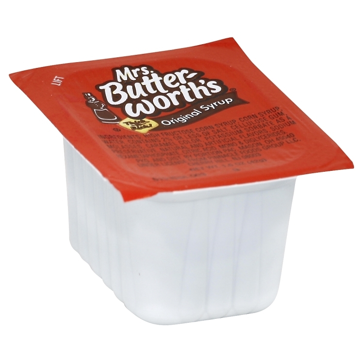 MRS. BUTTERWORTH'S SYRUP SINGLE SERVICE, PANCAKE MAPLE FLAVORED CUP
