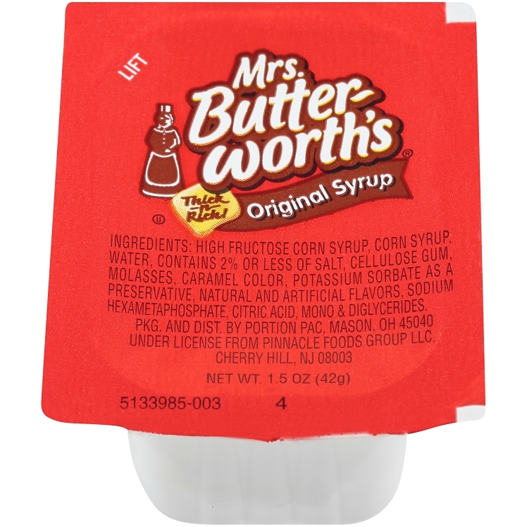 MRS. BUTTERWORTH'S SYRUP SINGLE SERVICE, PANCAKE MAPLE FLAVORED CUP