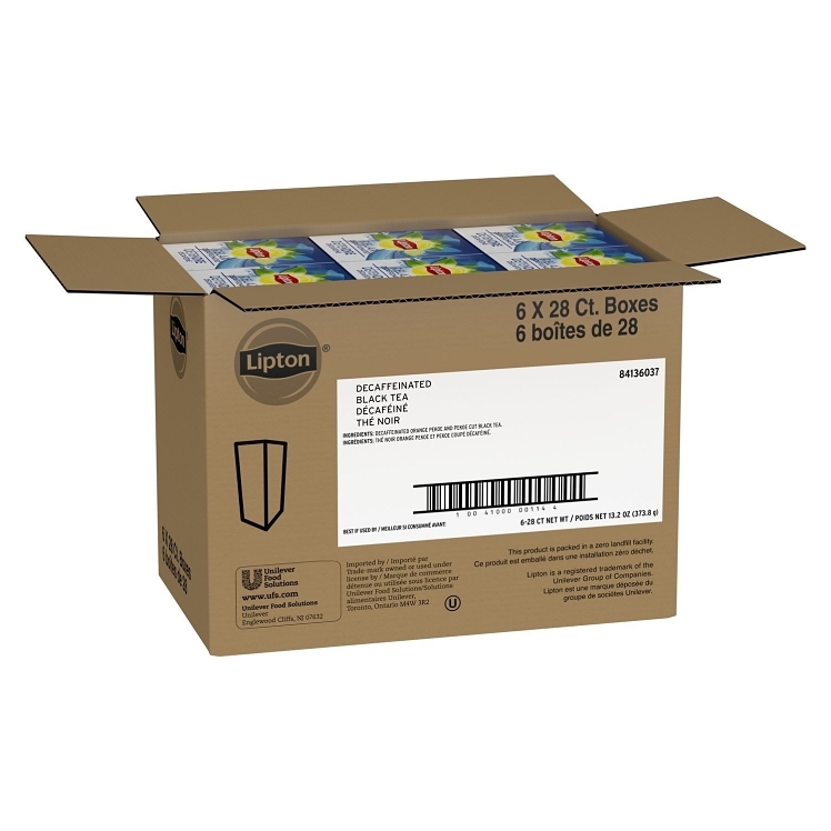 LIPTON TEA BAG HOT BLACK ORANGE PEKOE DECAFFEINATED ENVELOPE