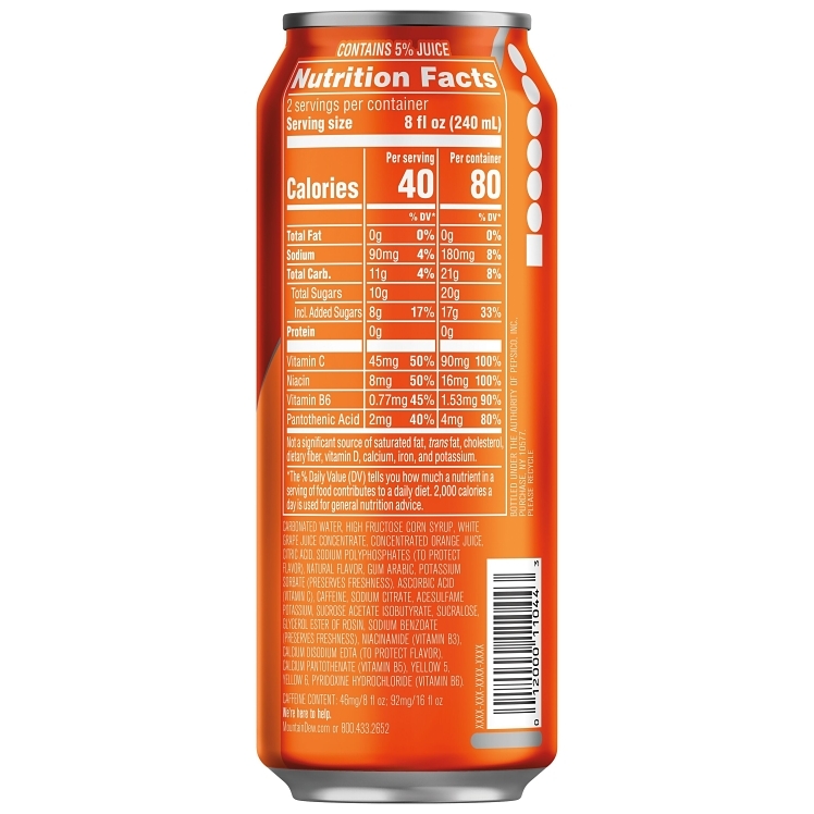 MOUNTAIN DEW KICKSTART ORANGE CITRUS