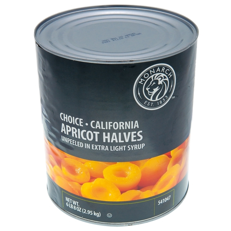 MONARCH APRICOT HALF UNPEELED IN EXTRA LIGHT SYRUP