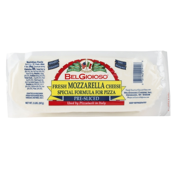 BELGIOIOSO LOW MOISTURE MOZZARELLA SLICED LOG PIZZA FORMULA