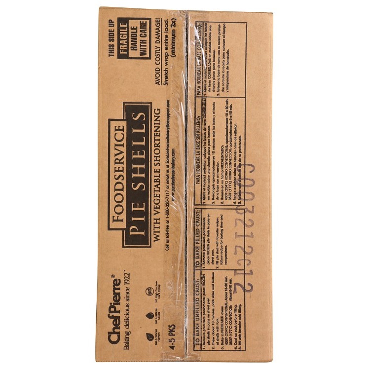 CHEF PIERRE DEEP DISH PIE SHELL 9 INCHES RAW FROZEN