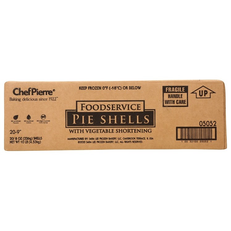 CHEF PIERRE DEEP DISH PIE SHELL 9 INCHES RAW FROZEN