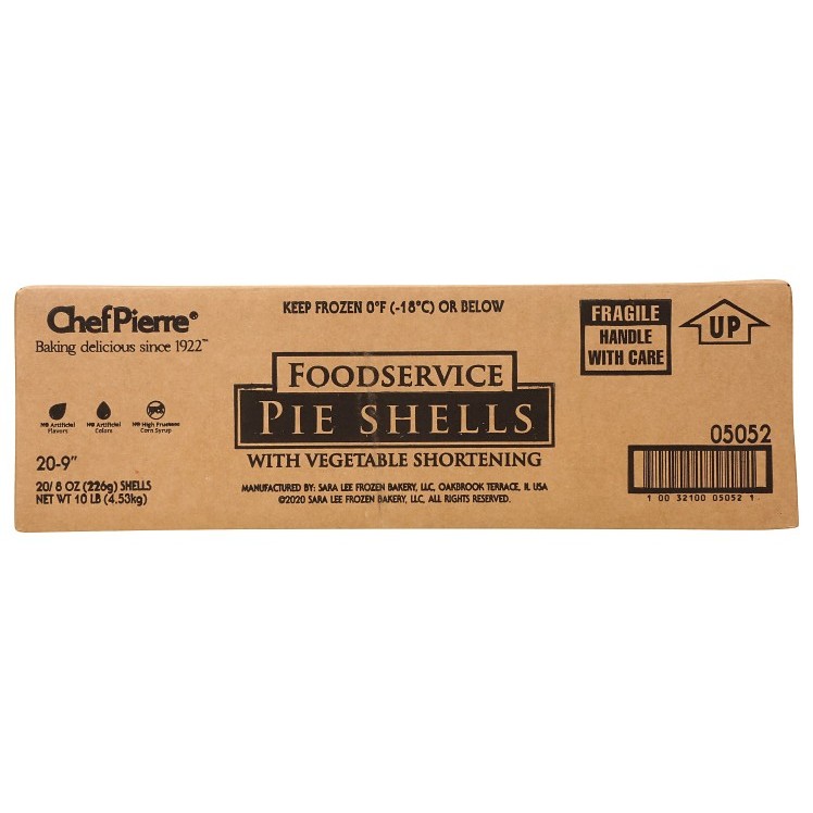 CHEF PIERRE DEEP DISH PIE SHELL 9 INCHES RAW FROZEN