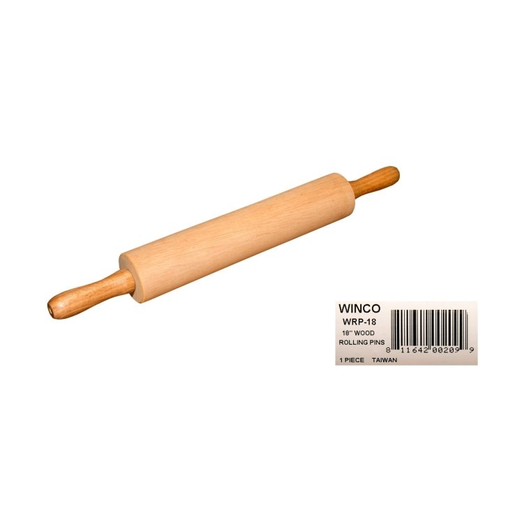WINCO ROLLING PIN, BARREL 18 INCH WOOD