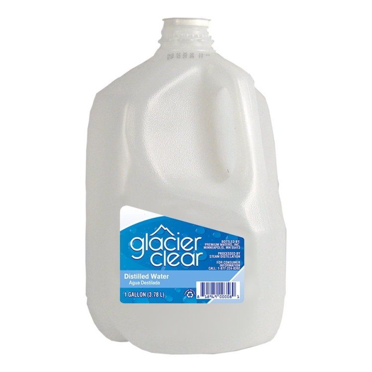 GLACIER CLEAR DRINKING WATER DISTILLED PLASTIC JUG
