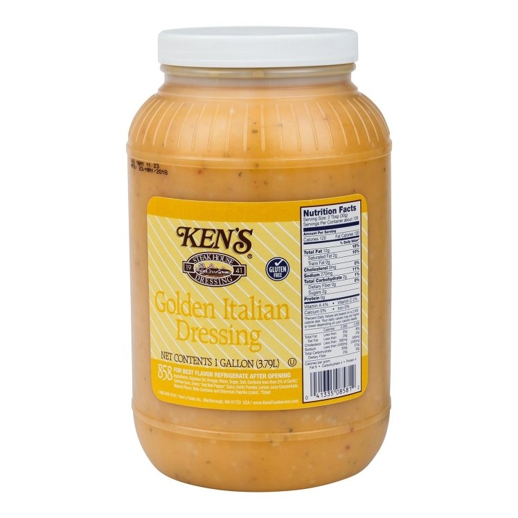 KEN'S DRESSING ITALIAN GOLDEN PLASTIC JAR