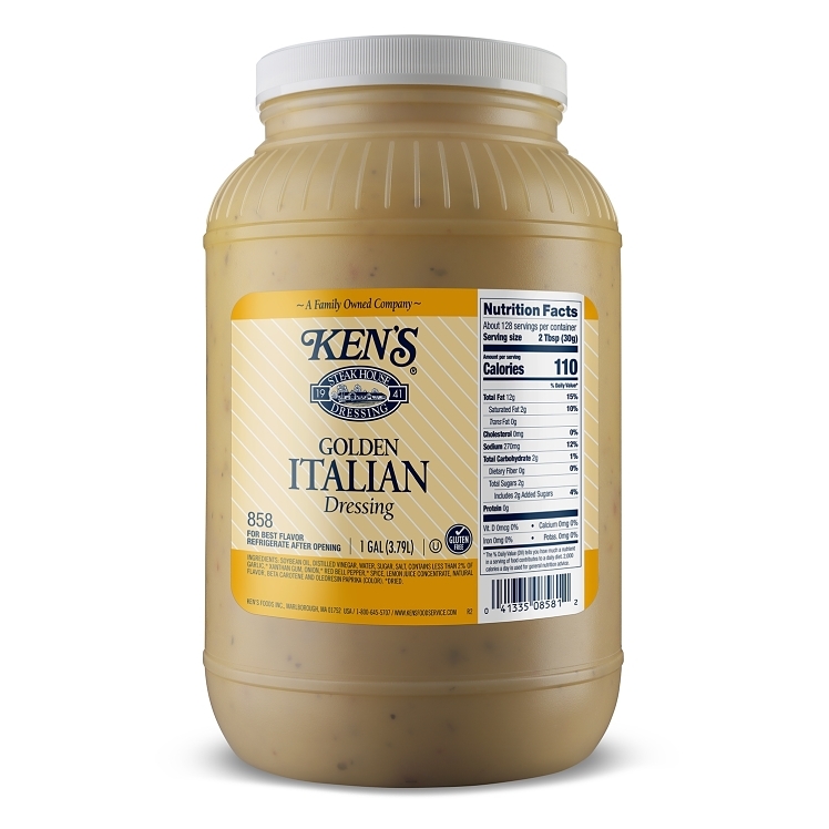 KEN'S DRESSING ITALIAN GOLDEN PLASTIC JAR