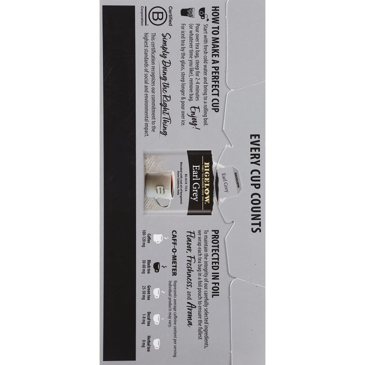 BIGELOW HERBAL TEA BAGS EARL GREY
