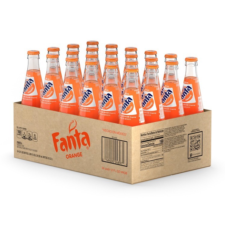FANTA ORANGE GLASS BOTTLE MADE IN MEXICO