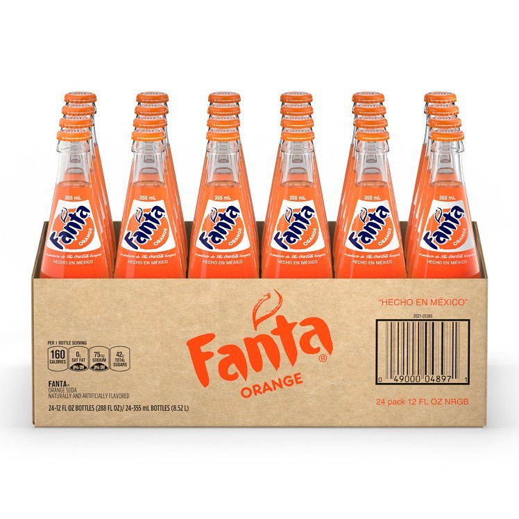 FANTA ORANGE GLASS BOTTLE MADE IN MEXICO