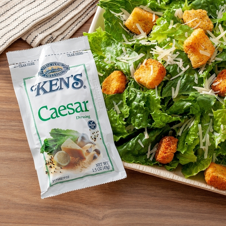 KENS CAESAR DRESSING SINGLE SERVE POUCH SHELF - US Foods CHEF'STORE