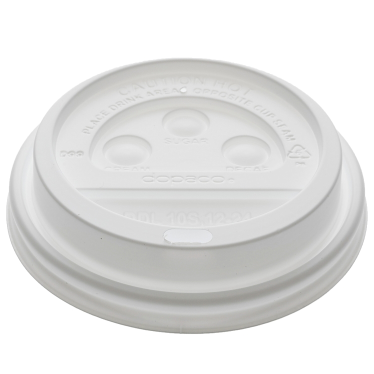 MONOGRAM 10 OUNCE WHITE PLASTIC TEAR TAB LIDS