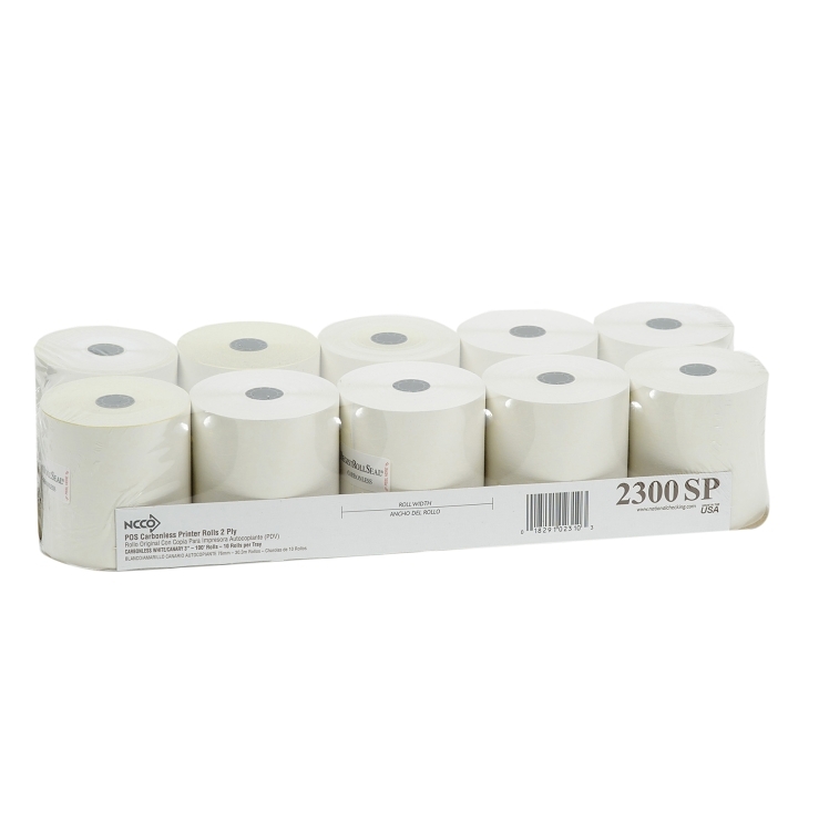 NCCO 2300SP 2 PART CARBONLESS REGISTER ROLL 3.00x 100'