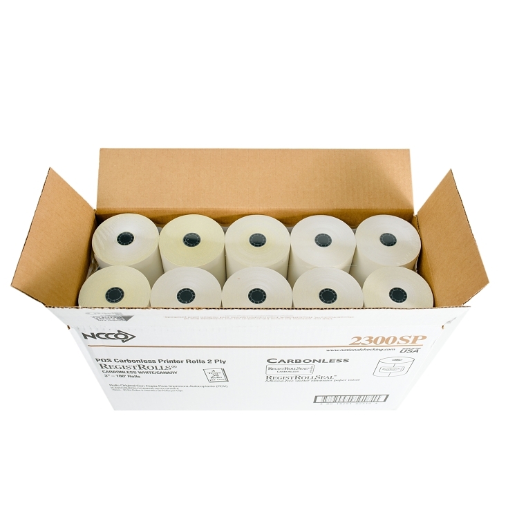 NCCO 2300SP 2 PART CARBONLESS REGISTER ROLL 3.00x 100'
