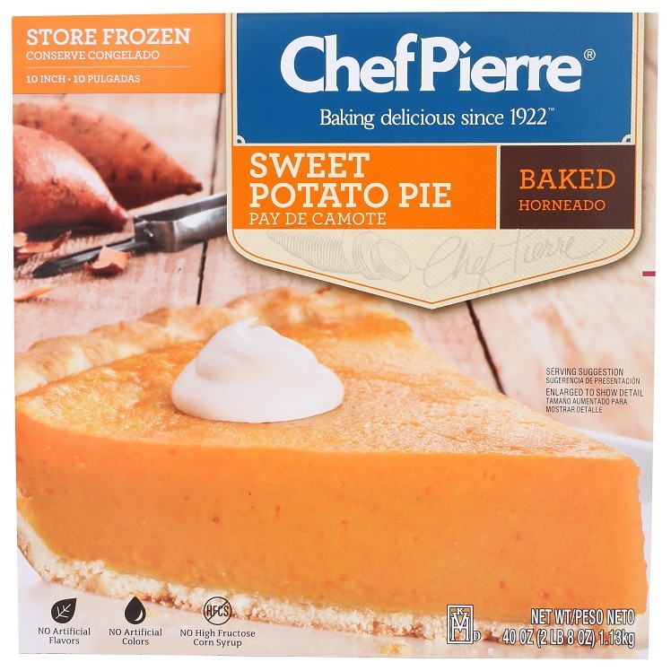 CHEF PIERRE SWEET POTATO PIE 10 INCHES UNSLICED