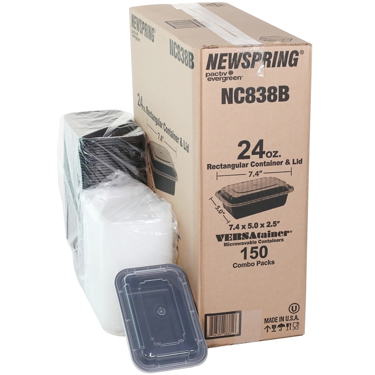 NEWSPRING 24 OZ 1 COMPARTMENT PLASTIC CONTAINER W/ LID