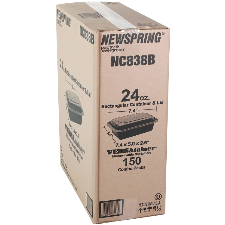 NEWSPRING 24 OZ 1 COMPARTMENT PLASTIC CONTAINER W/ LID
