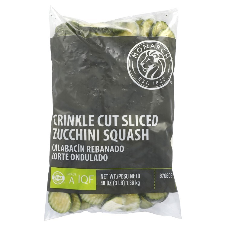 MONARCH SLICED ZUCCHINI CRINKLE CUT IQF FROZEN