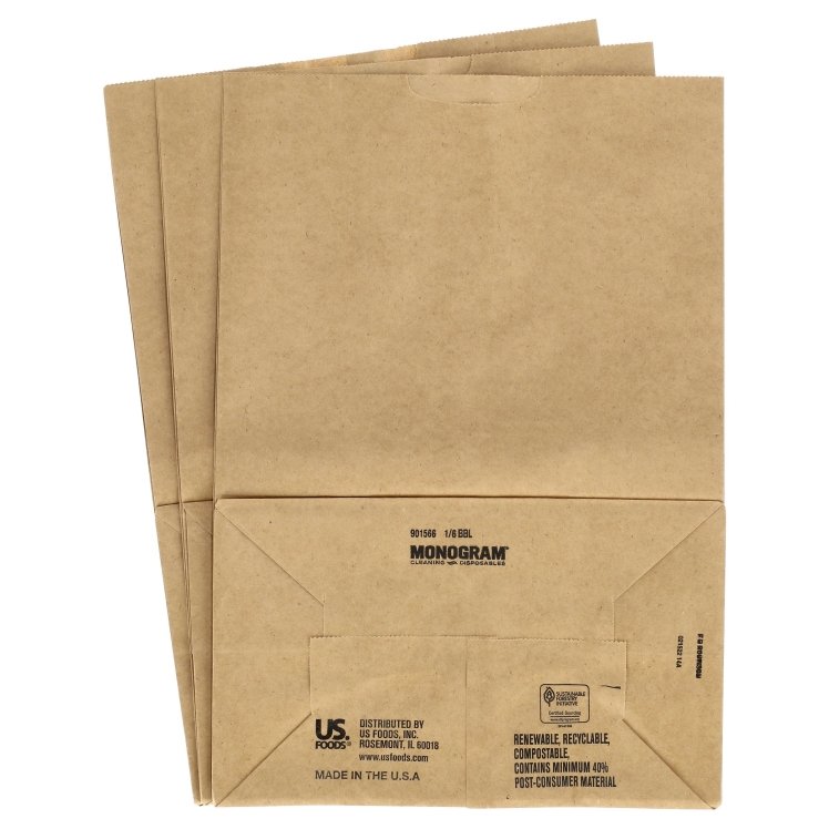 MONOGRAM 57 POUND PAPER KRAFT BROWN GROCERY BAG