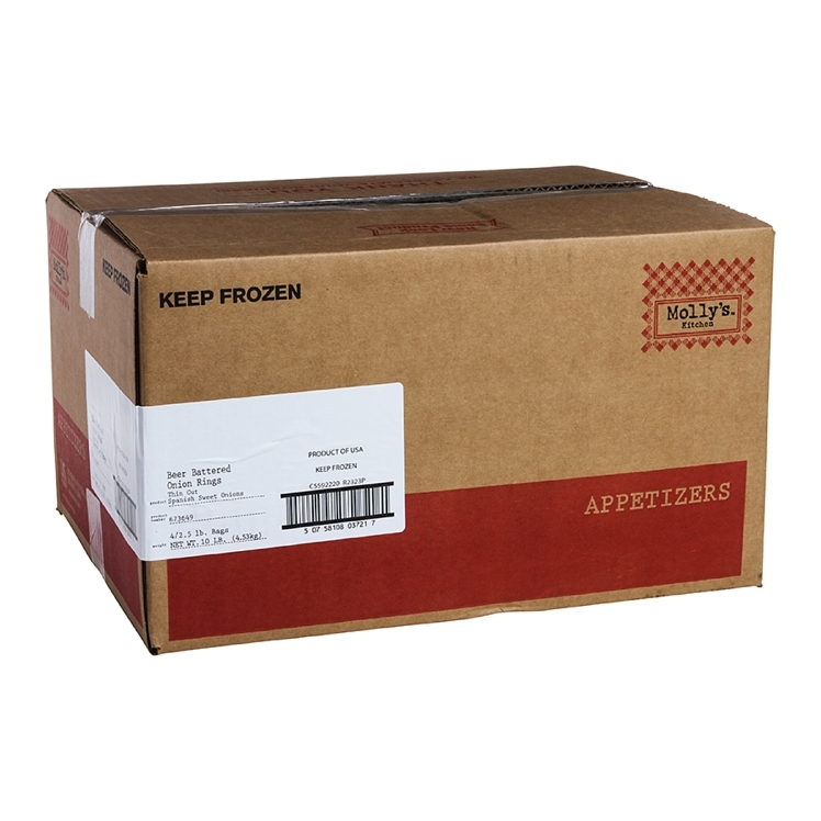 MOLLY'S KITCHEN BEER BATTERED HALF ONION RING 3/8 PRECOOKED