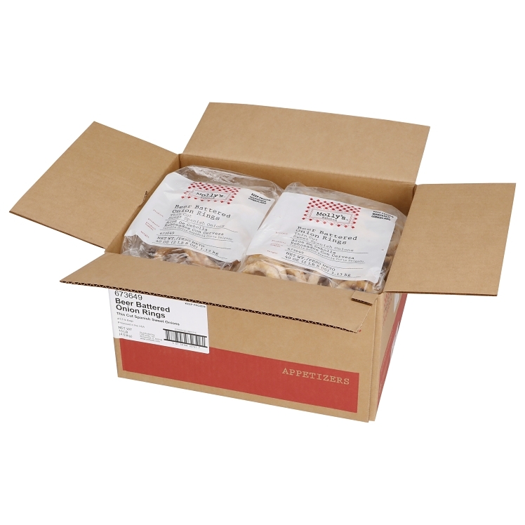 MOLLY'S KITCHEN BEER BATTERED HALF ONION RING 3/8 PRECOOKED