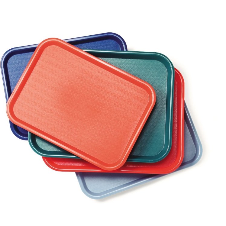 Carlisle Foodservice Products Cafe Tray 14x18 Polypropylene Slate Blue Non-Skid Retail Pack