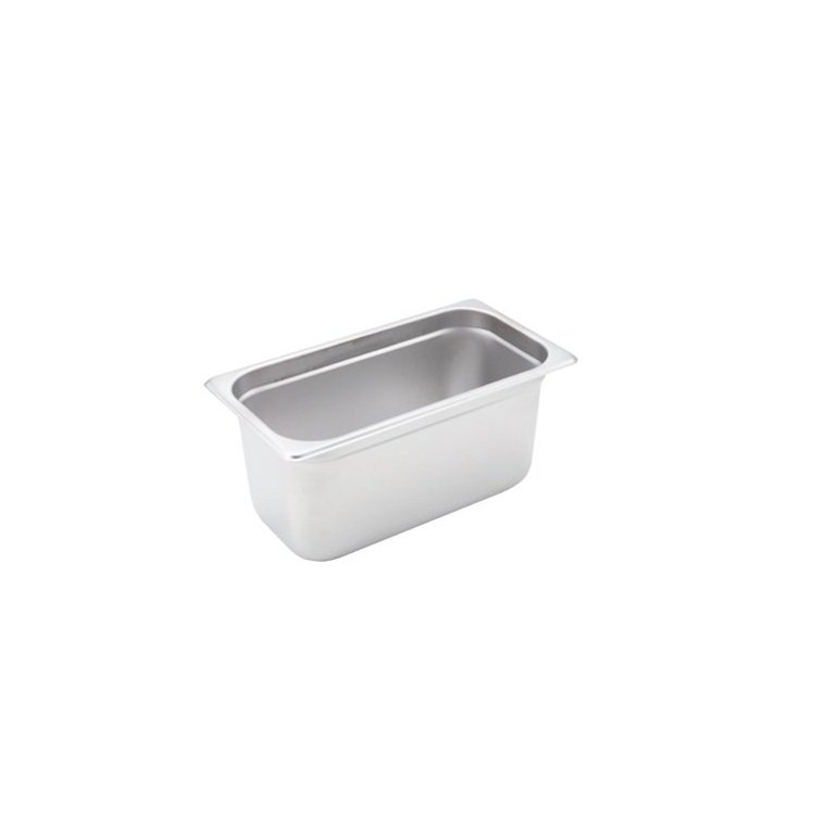 WINCO PAN, STEAMTABLE 1/3 SIZE 6 INCH DEEP STAINLESS STEEL