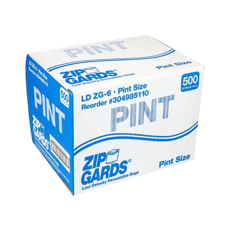 ZIPGARDS PINT SIZE LOW DENSITY RESEALABLE BAGS