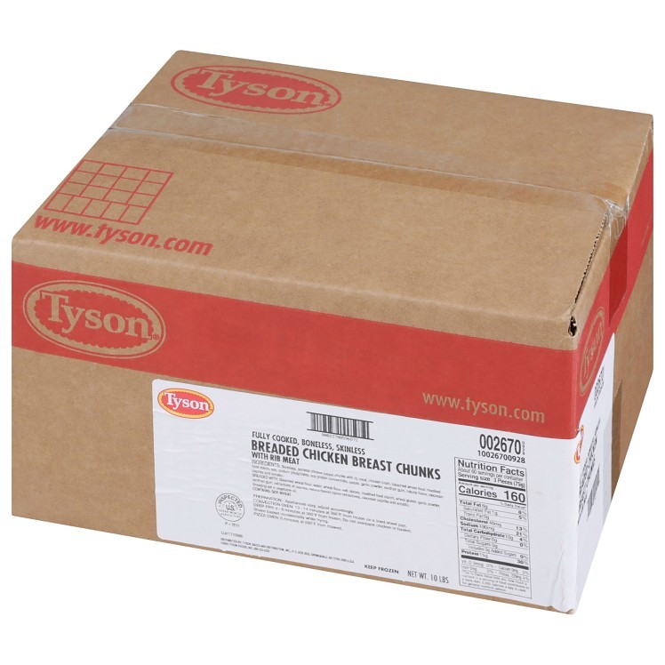 TYSON BREADED CHICKEN BREAST MEAT CHUNKS