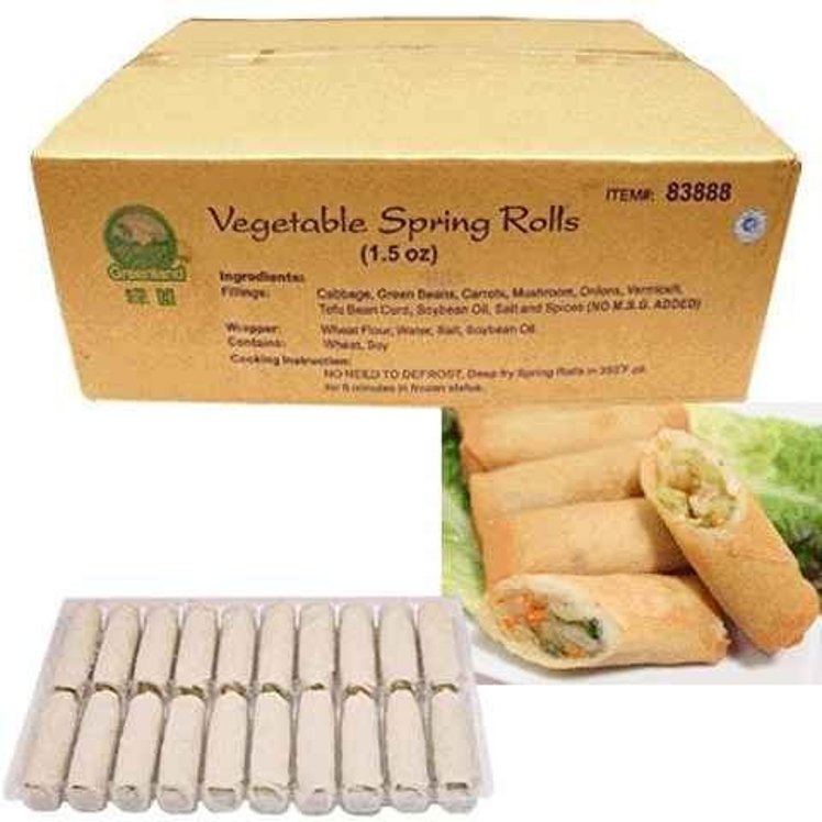 GREEN LAND VEGETABLE SPRING ROLL 1.5 OUNCE NO MSG