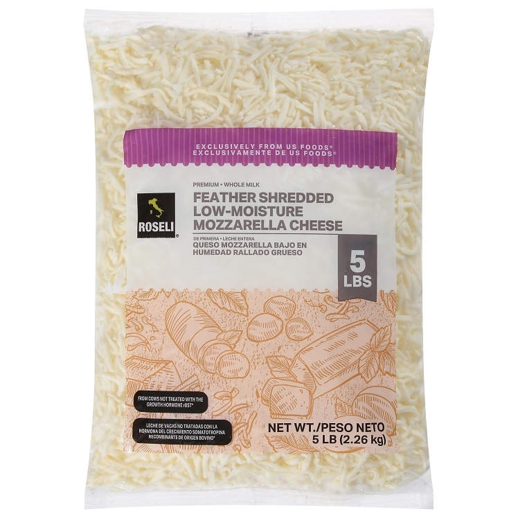 ROSELI LOW-MOISTURE MOZZARELLA CHEESE FEATHER-SHREDDED WHOLE MILK