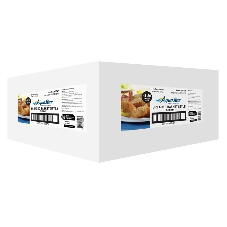 AQUA STAR BREADED SHRIMP TAIL OFF BASKET 41-50