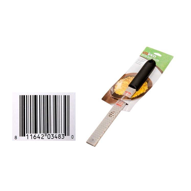 WINCO BLACK SOFT GRIP HANDLE MANUAL ZESTER GRATER 13.19 INCH STAINLES STEEL BLADE