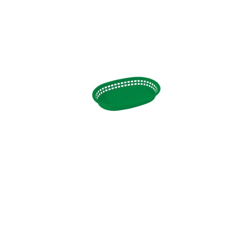 WINWARE BASKET, PLATTER 10.75X7.25X1.5 INCH PLASTIC GREEN OVAL