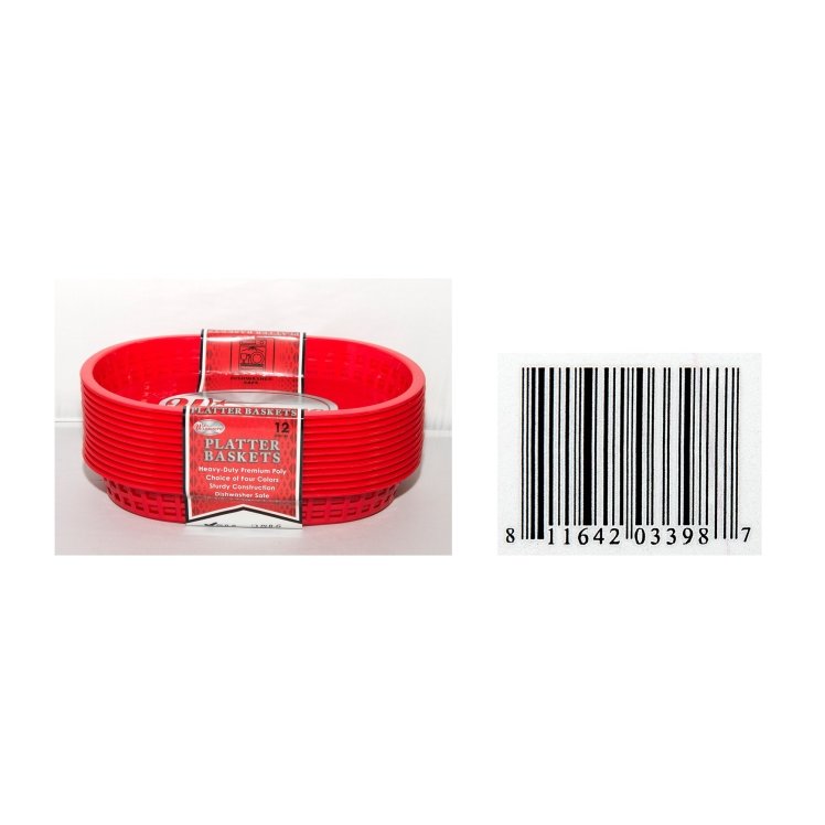 WINCO BASKET OVAL RED 10.5 INCH X 7 INCH CLASSIC