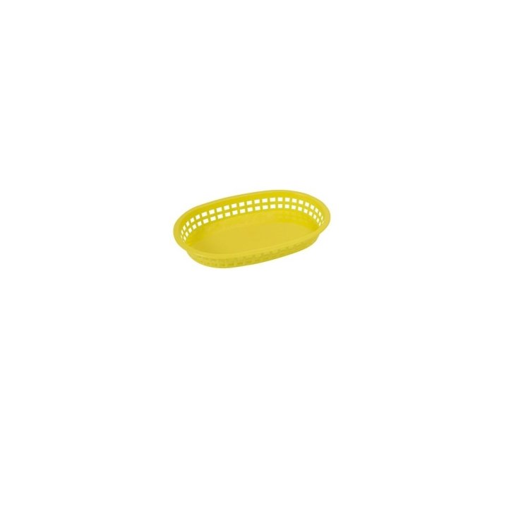 BASKET, PLATTER 10.75X7.25X1.5 PLASTIC YELLOW OVAL
