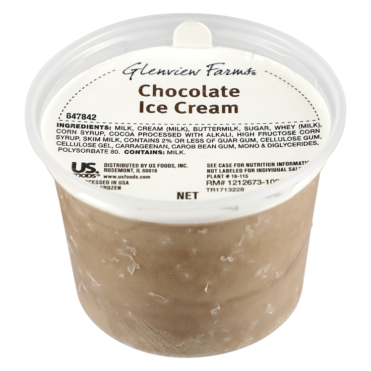 GLENVIEW FARMS ICE CREAM CUP CHOCOLATE PLASTIC