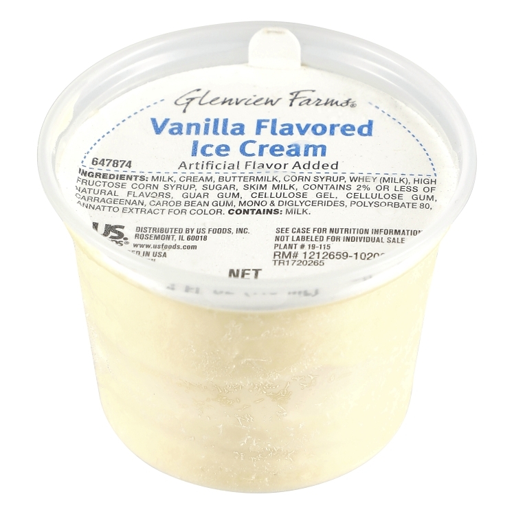 GLENVIEW FARMS ICE CREAM CUP VANILLA PLASTIC