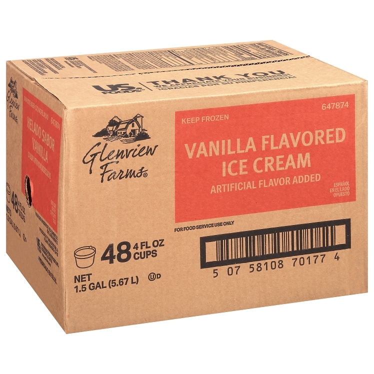 GLENVIEW FARMS ICE CREAM CUP VANILLA PLASTIC