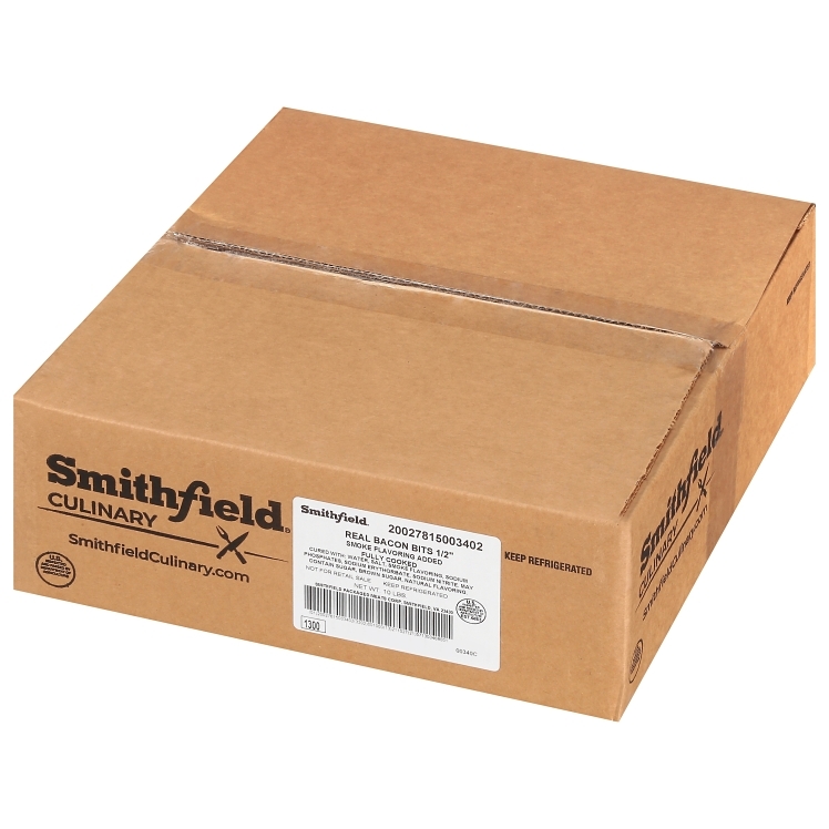 SMITHFIELD FULLY COOKED BACON 1/2 CHIPS 2/5LB REF