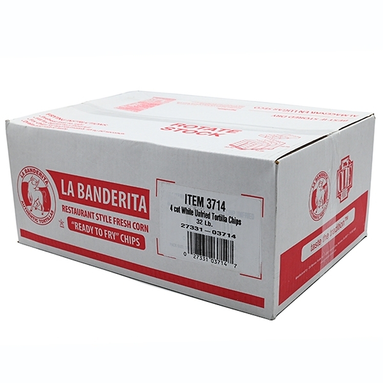 LA BANDERITA TORTILLA CHIP RAW 4 CUT WHITE