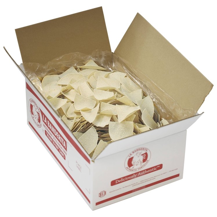 LA BANDERITA TORTILLA CHIP RAW 4 CUT WHITE