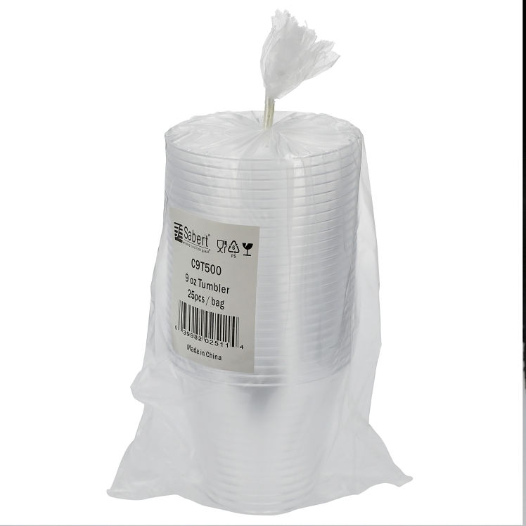 CUP, PLYST 9 Z SQT TMBLR CLR